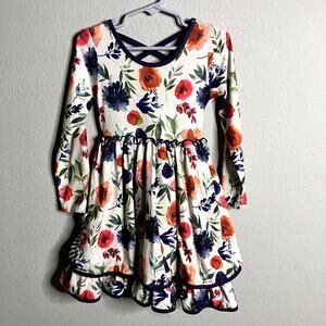 Cheeky Plum Myra Knit Dress 4T Floral Ruffle PLAY